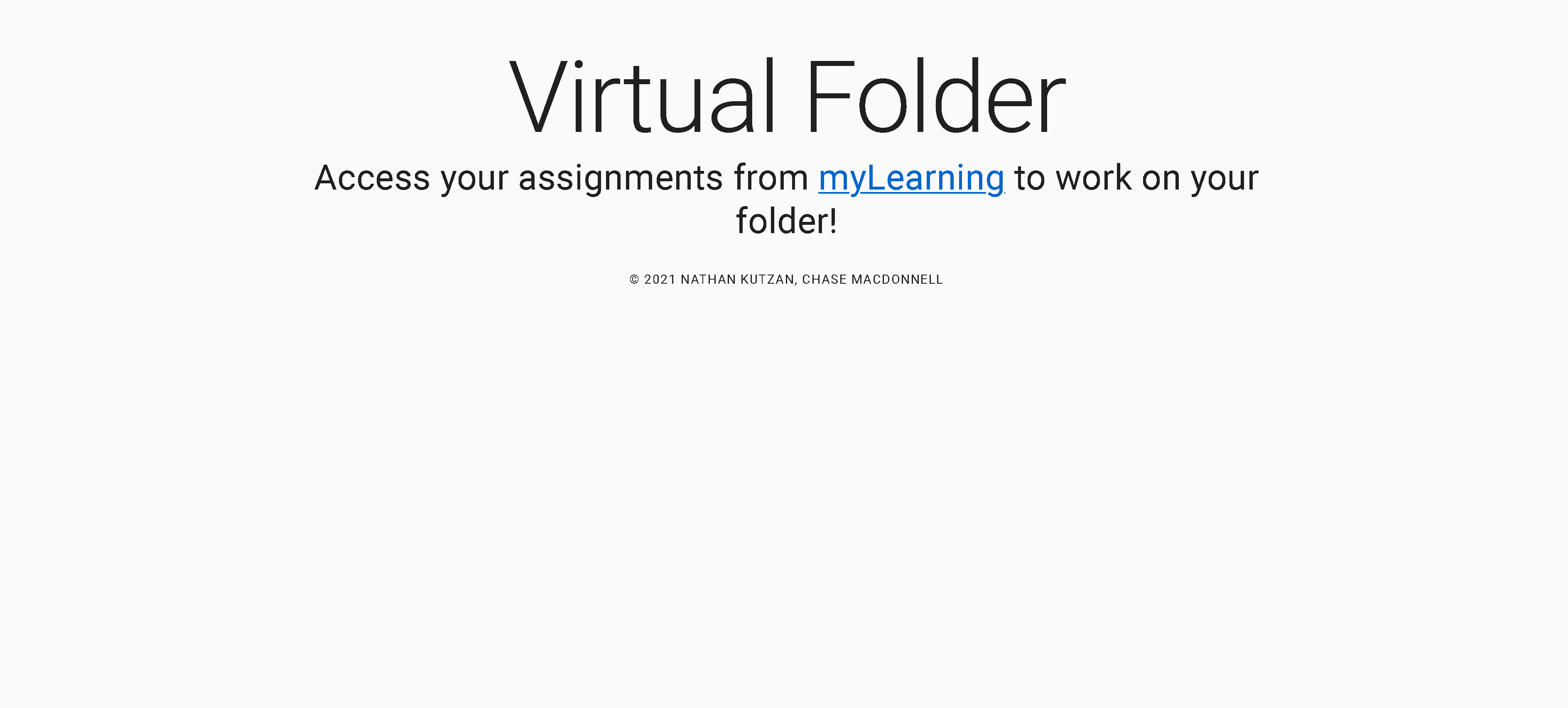 Virtual Folder App (2021)